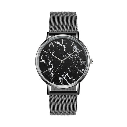 Luxury Mesh Band Creative Marble Female Wrist Watch