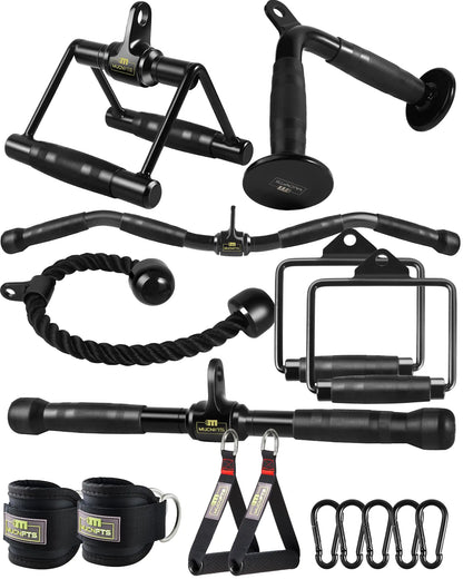 (9 peice) Cable Machine Accessories for Home Gym