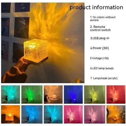 16-Color LED Water Ripple Projection Lamp