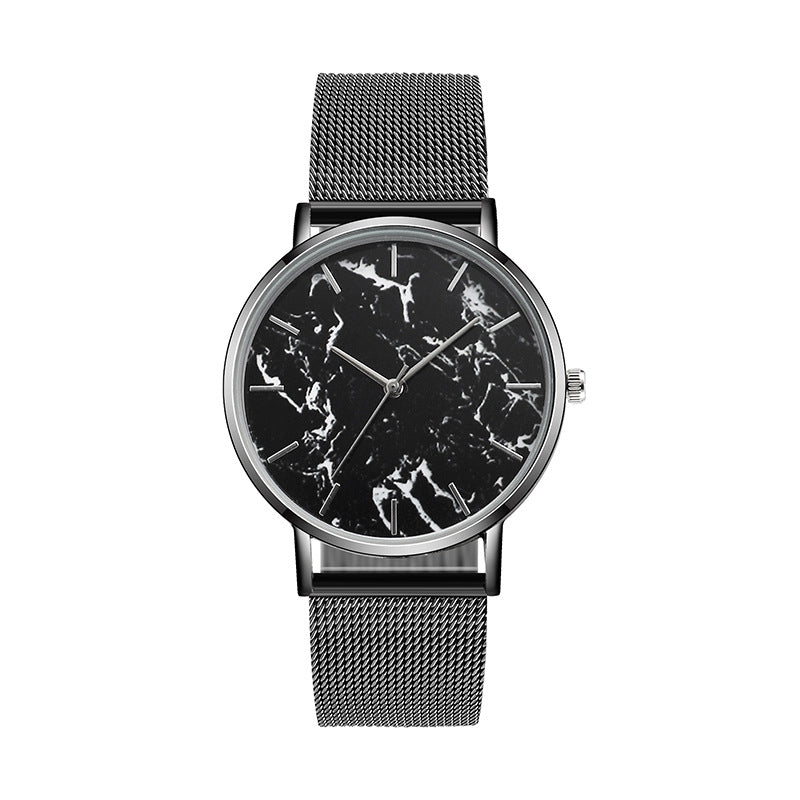 Luxury Mesh Band Creative Marble Female Wrist Watch