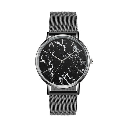 Luxury Mesh Band Creative Marble Female Wrist Watch